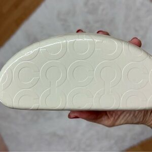Coach White Clam Shell Sunglass Case